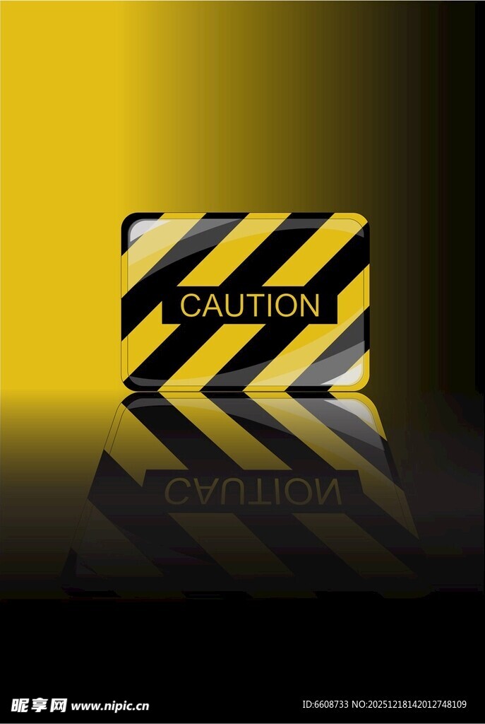 警示标志黄色背景与黑条纹