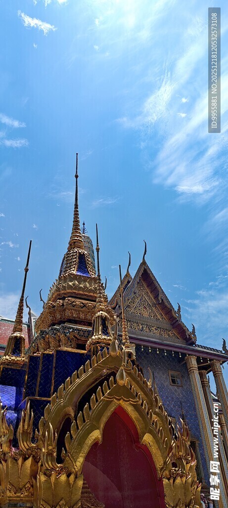 泰国曼谷泰国寺庙建筑的精美一角