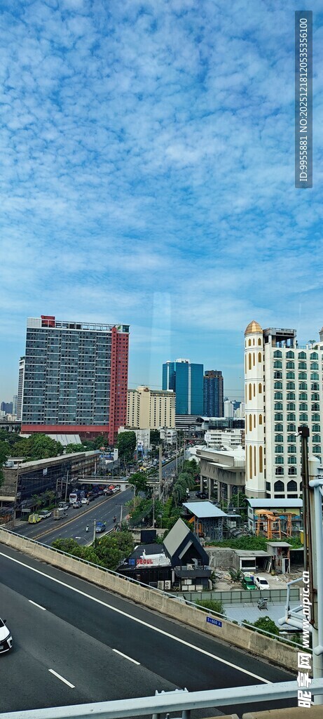泰国曼谷芭提城市道路与高楼景观