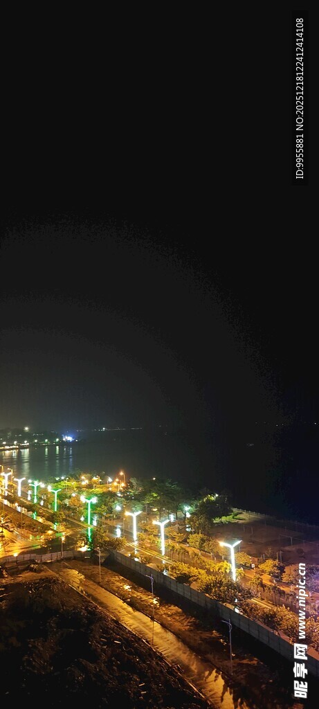 泰国曼谷芭提城市璀璨夜景俯瞰图