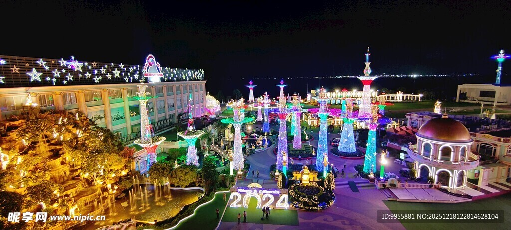 泰国曼谷芭提雅梦幻夜景灯光秀