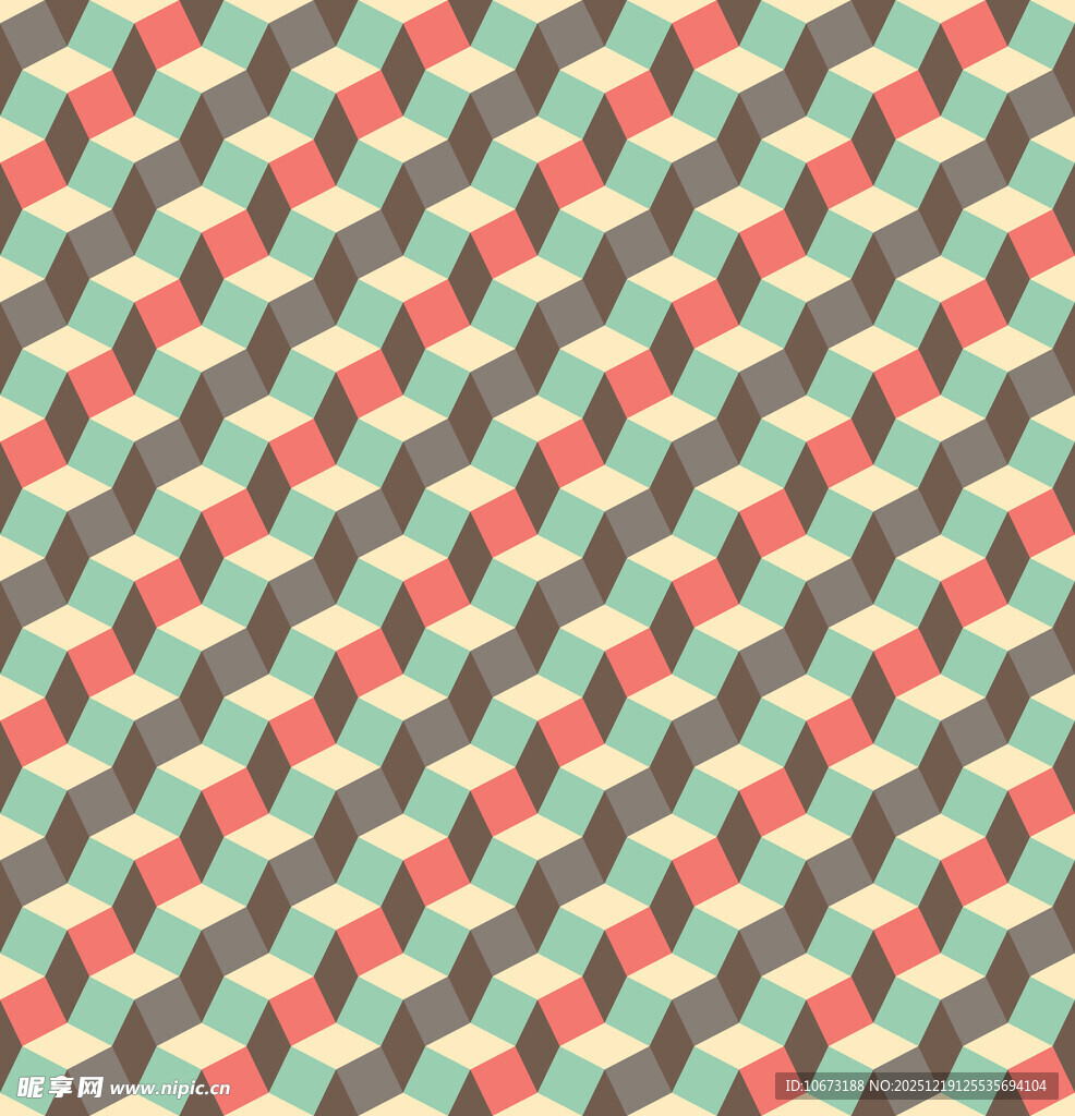 几何彩色条纹无缝图案