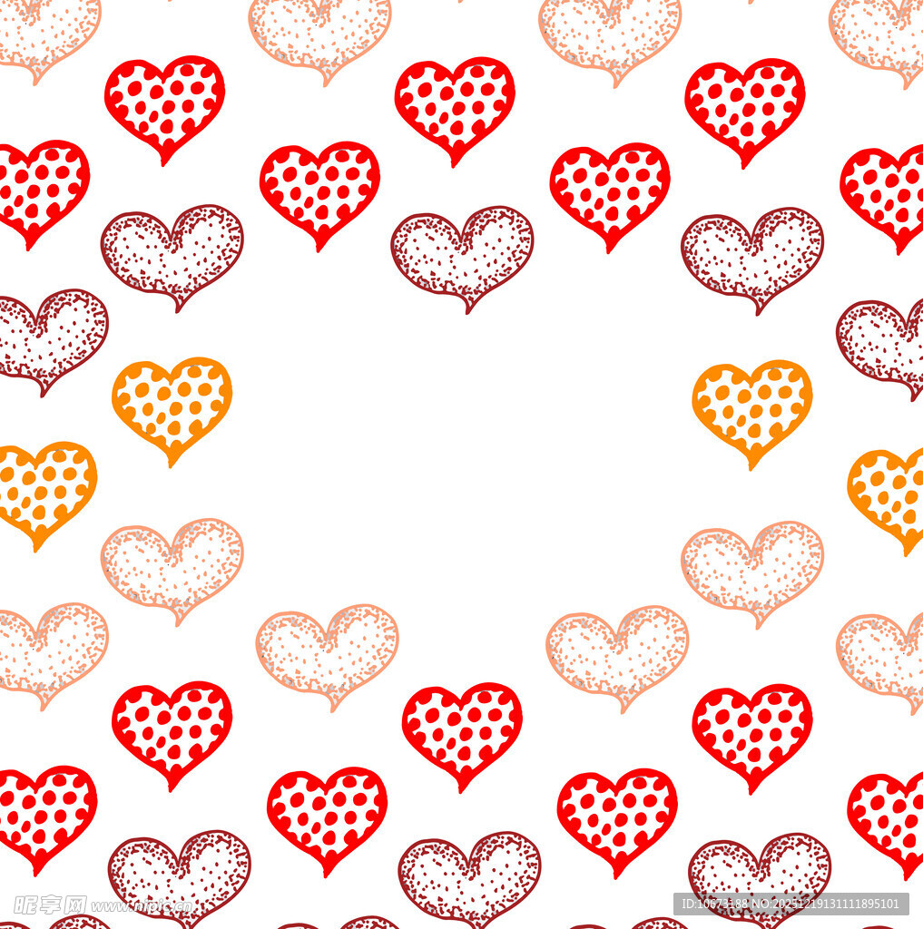心形图案环绕的浪漫背景