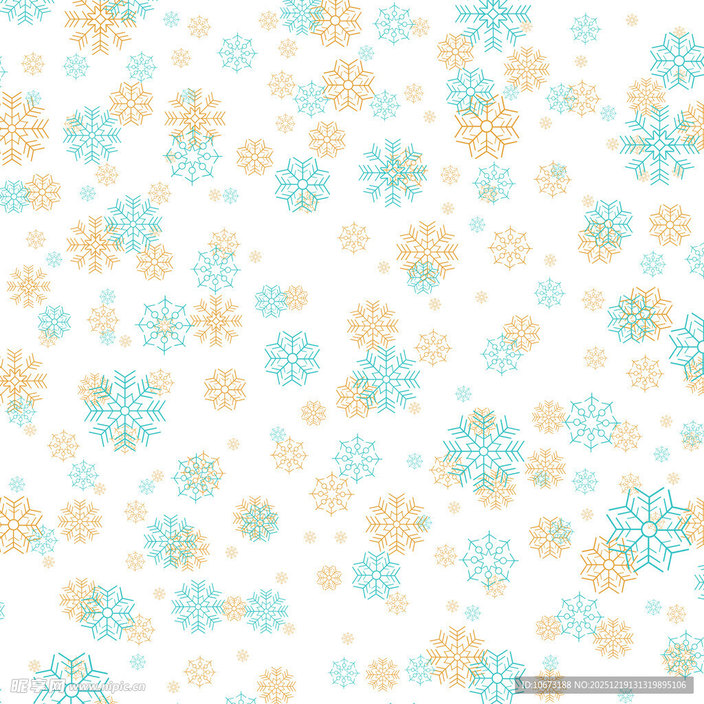 清新多彩雪花图案背景