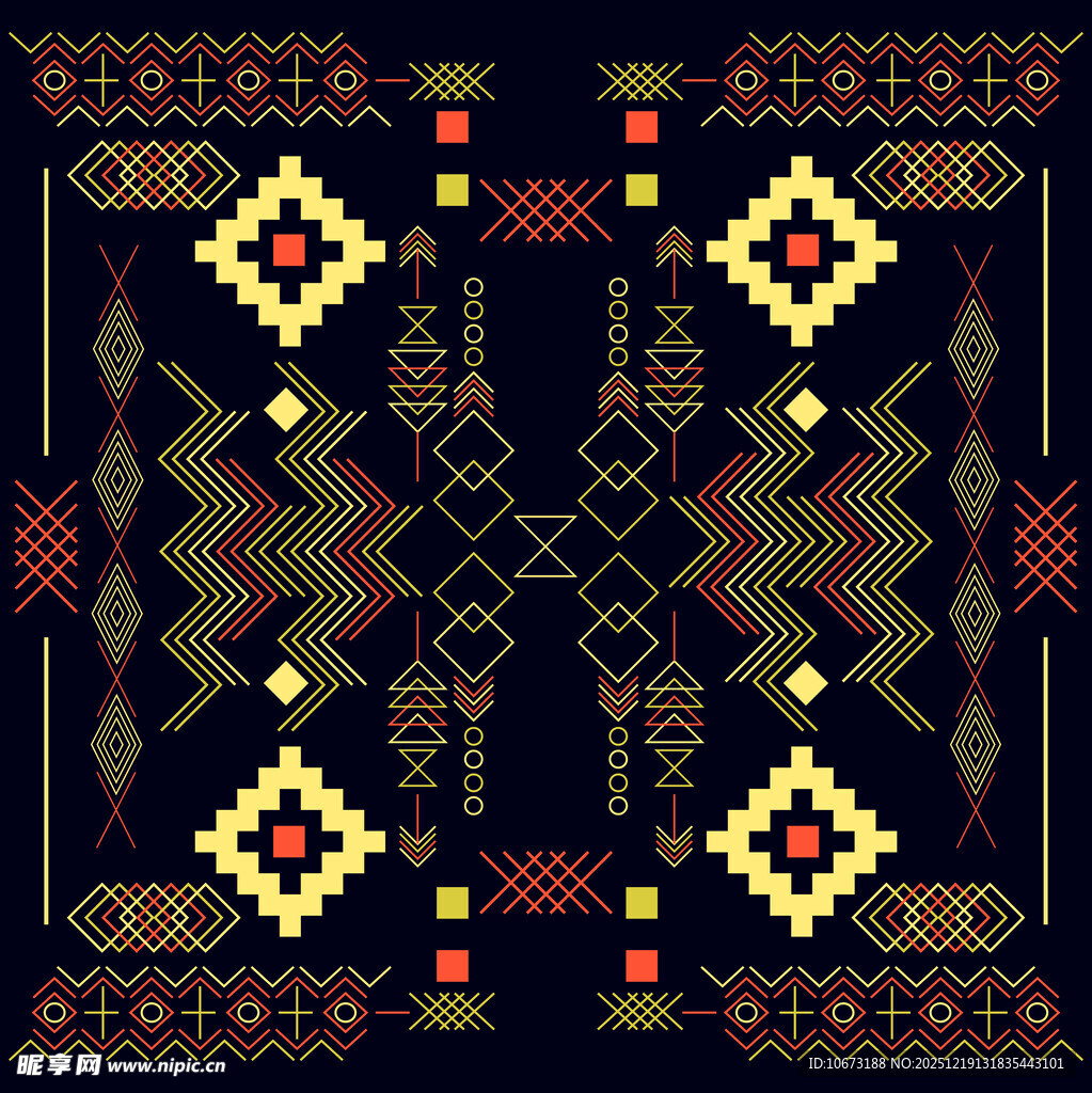 民族风几何图案装饰元素