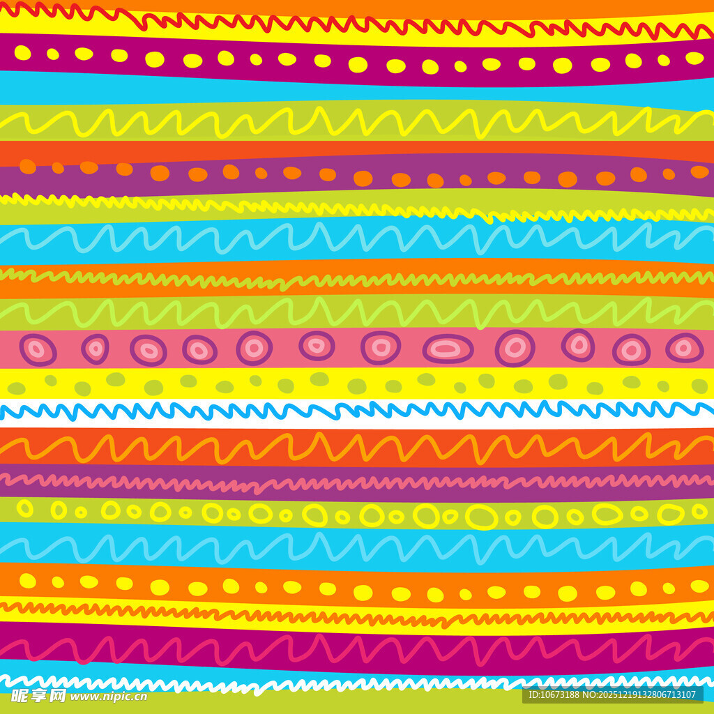 多彩条纹民族风图案设计