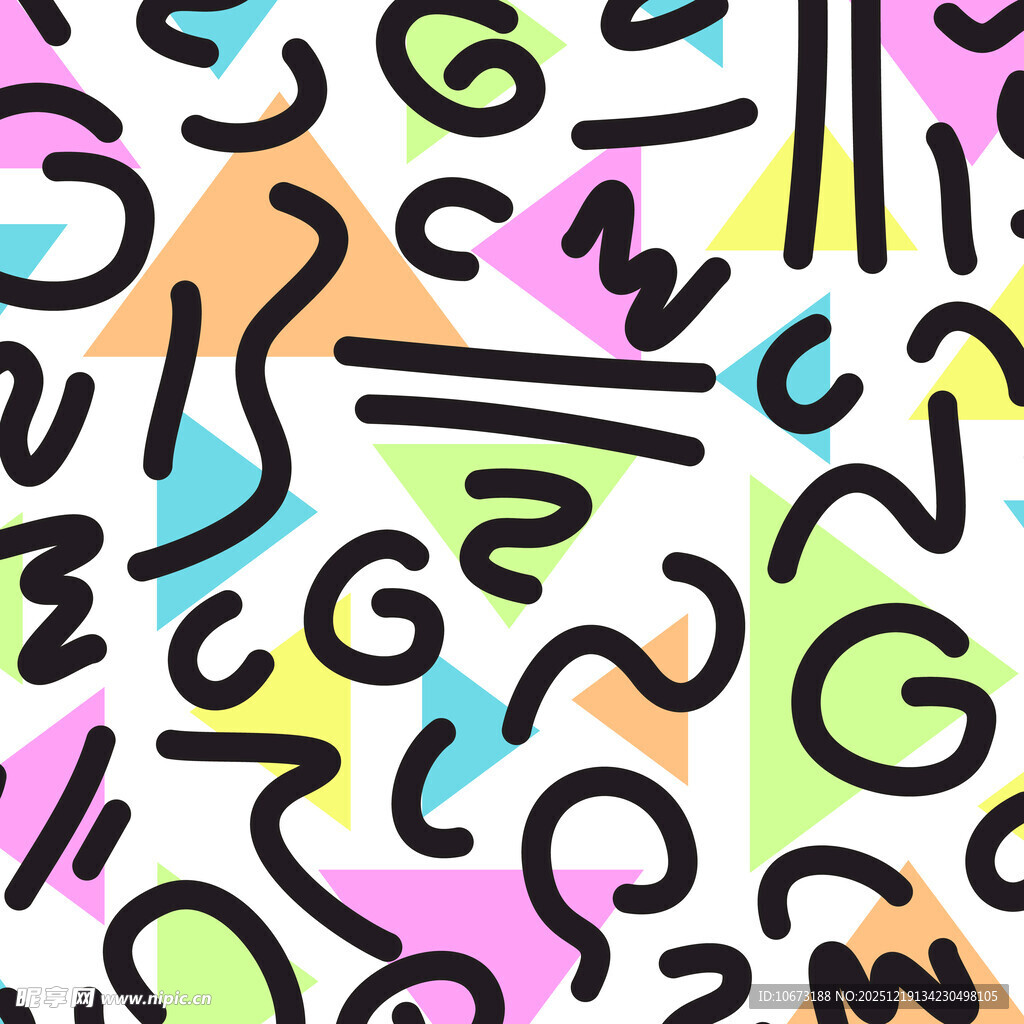 多彩数学符号涂鸦背景