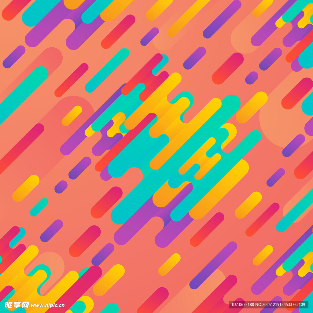 多彩条纹几何抽象背景图