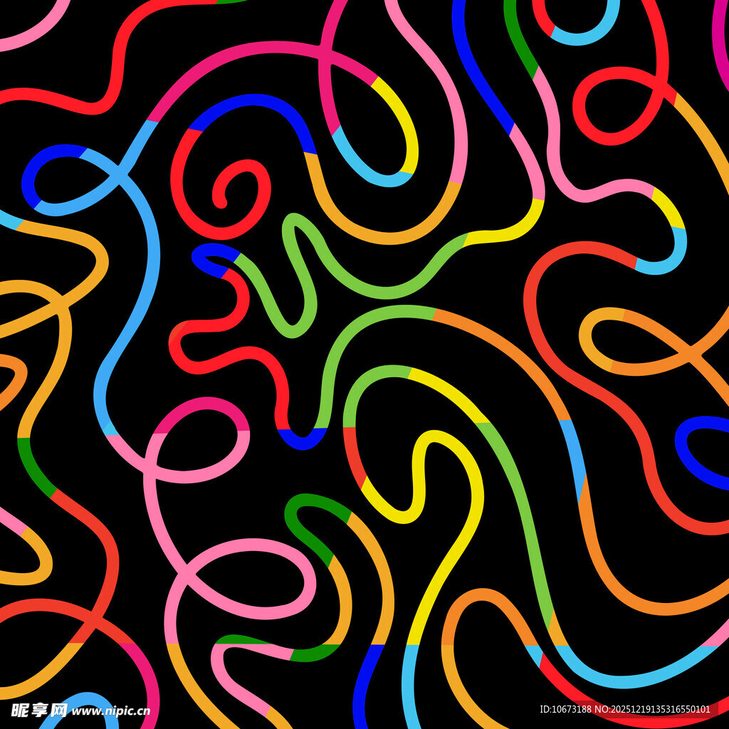 多彩线条交织抽象图案