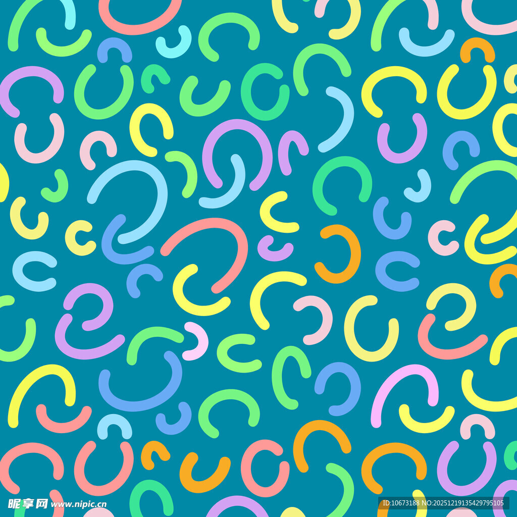 多彩曲线图案背景