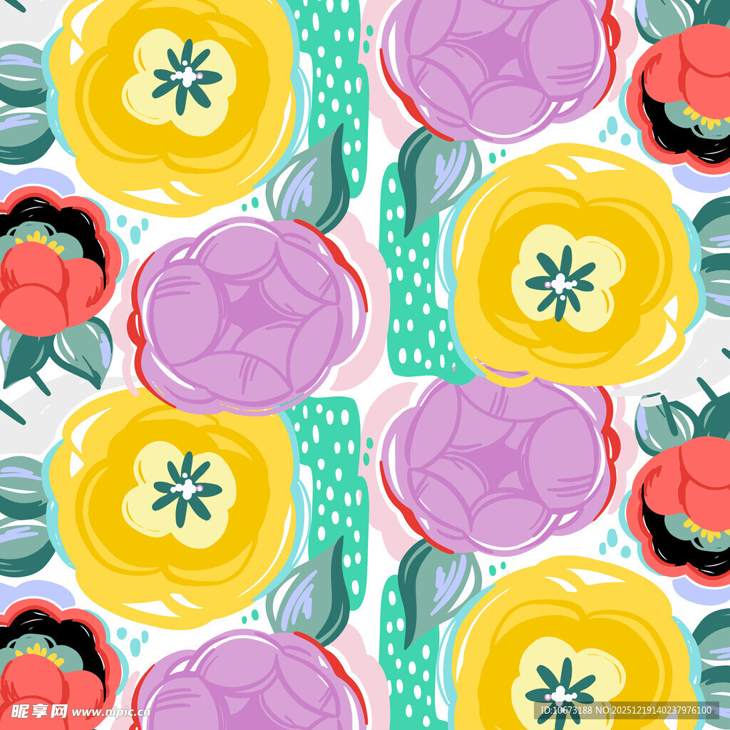 多彩水果图案无缝背景