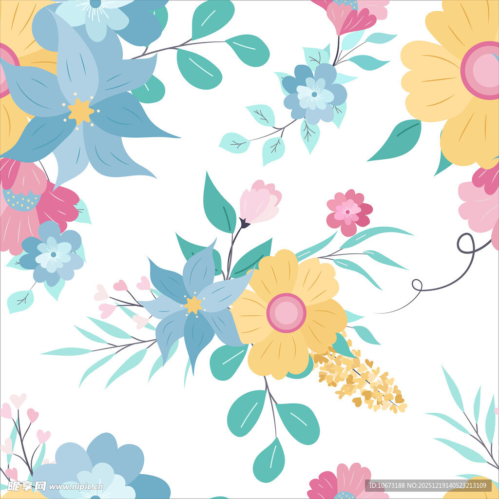 清新花卉图案背景图