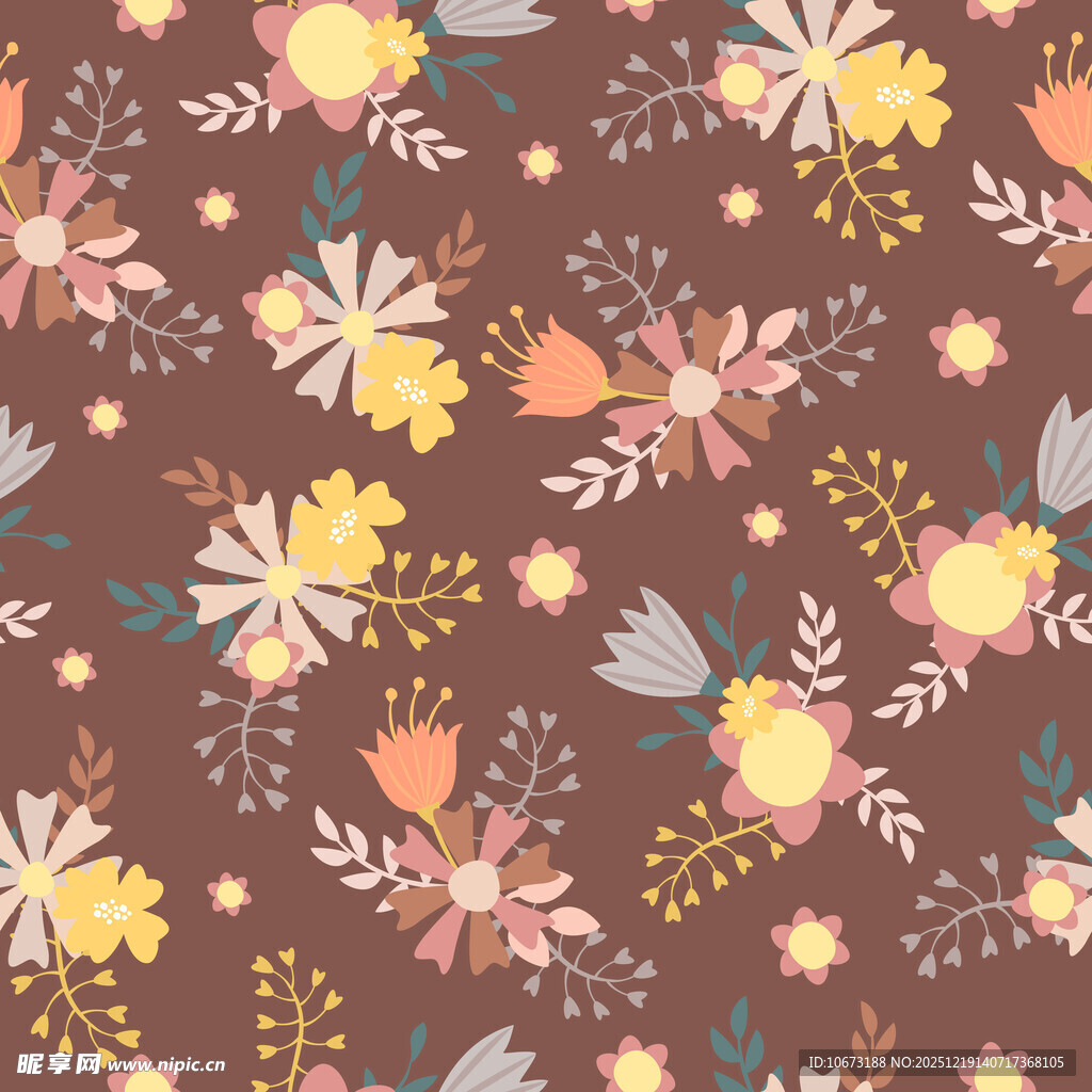 复古风花卉图案背景