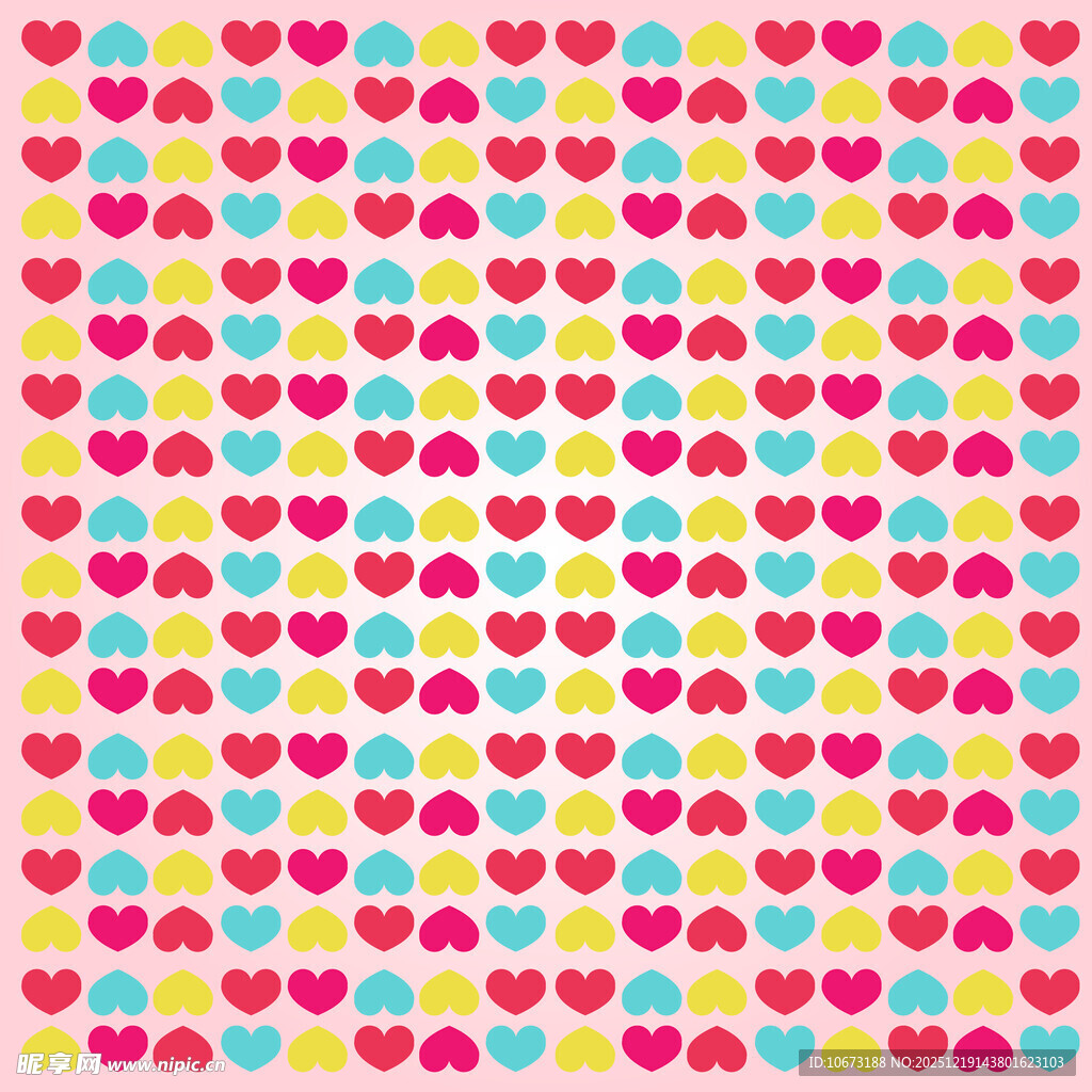 多彩心形图案背景