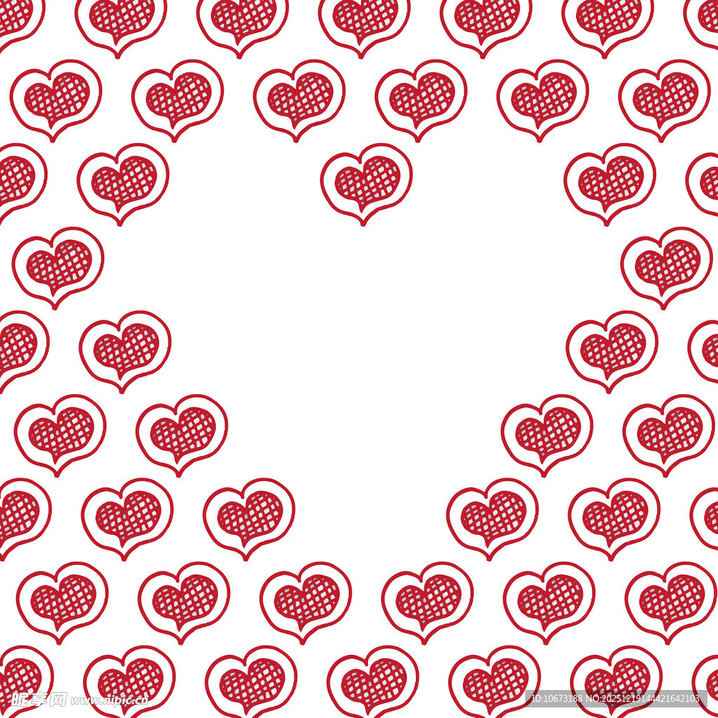 爱心环绕的空白图案背景