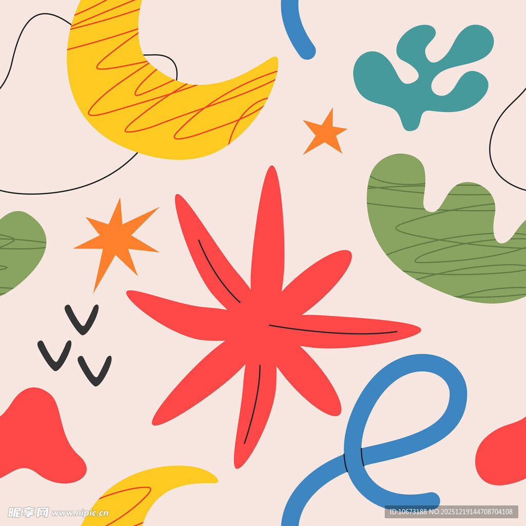 梦幻星空抽象图案元素