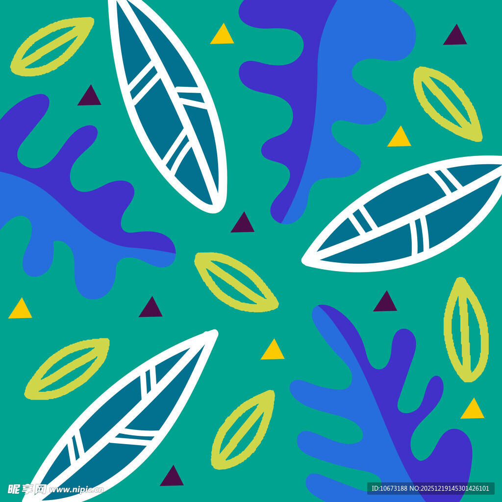 热带风叶子几何图案背景