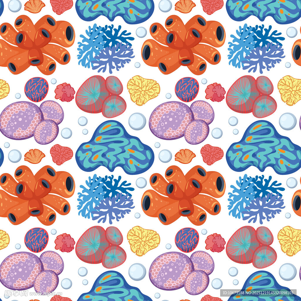 多彩花卉云朵图案背景