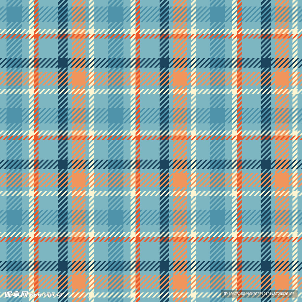 蓝橙格子图案纹理