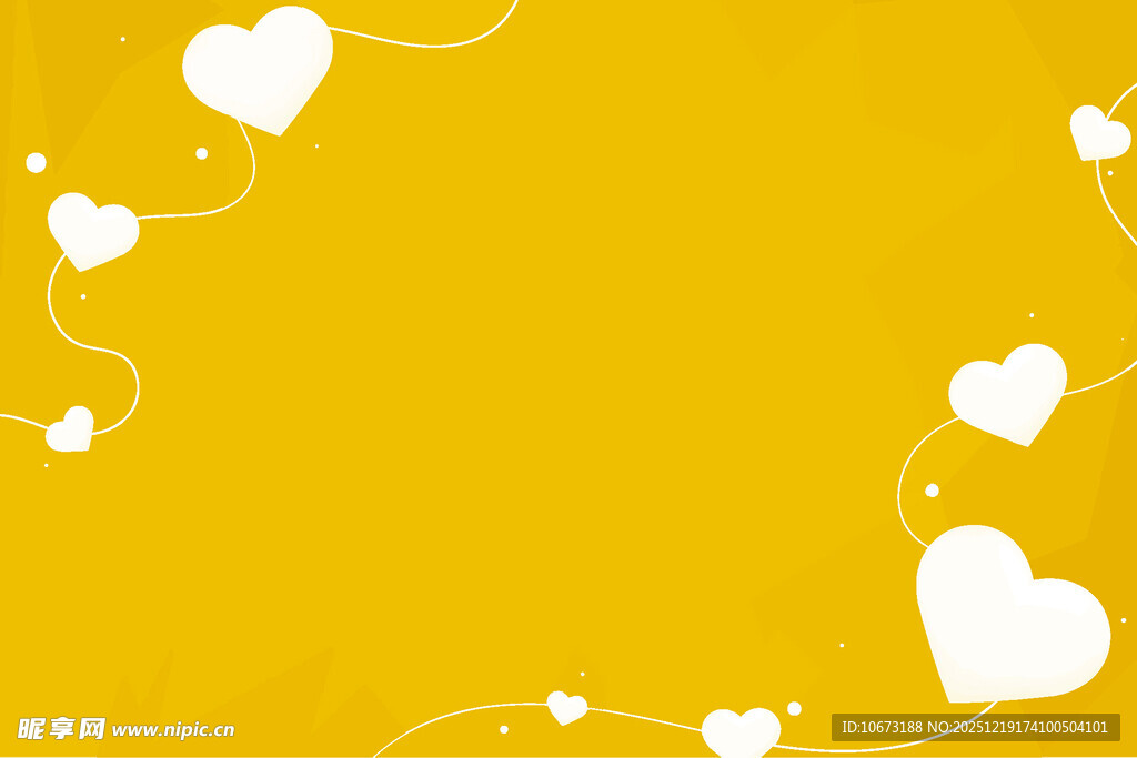黄色背景爱心装饰图案