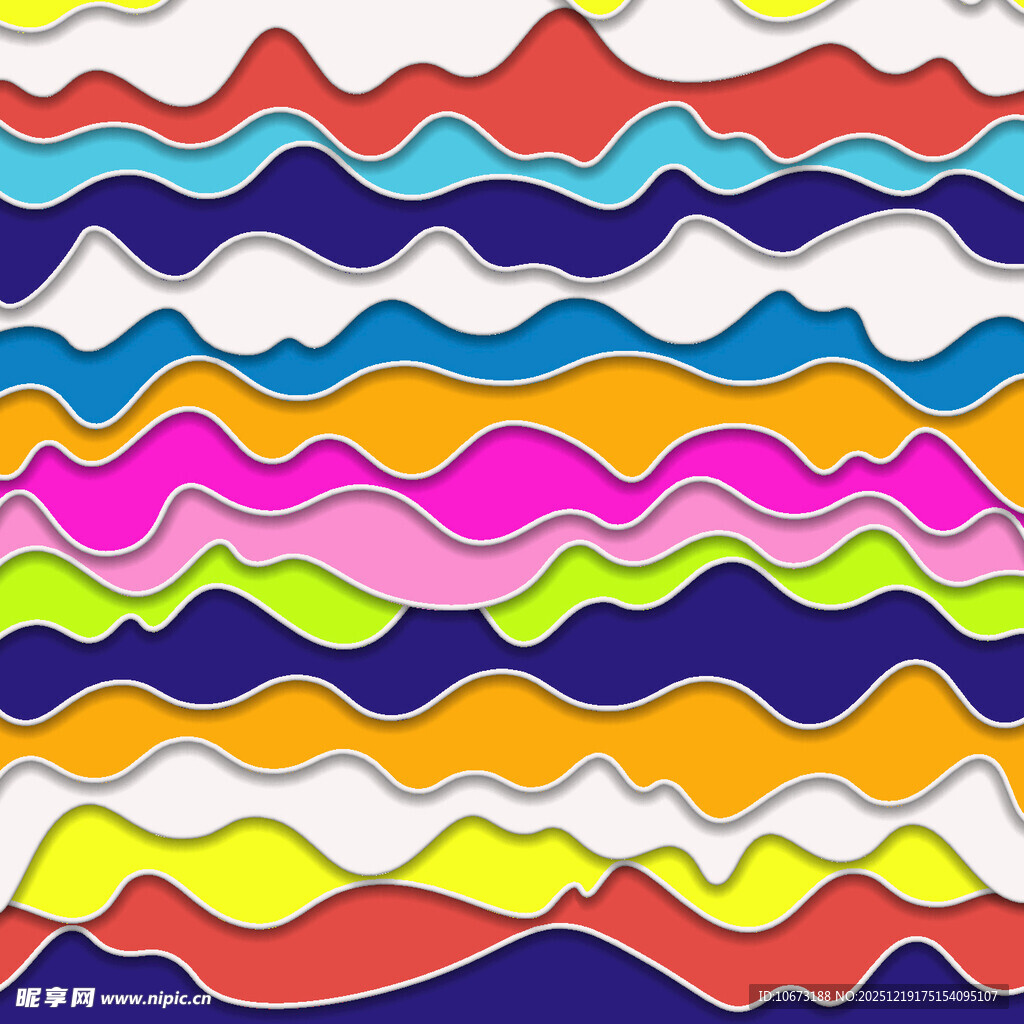 多彩波浪形图案背景