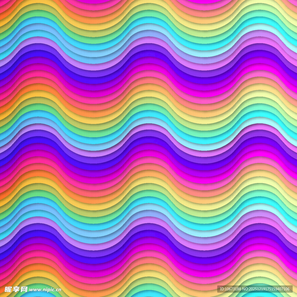 多彩波浪纹背景图案