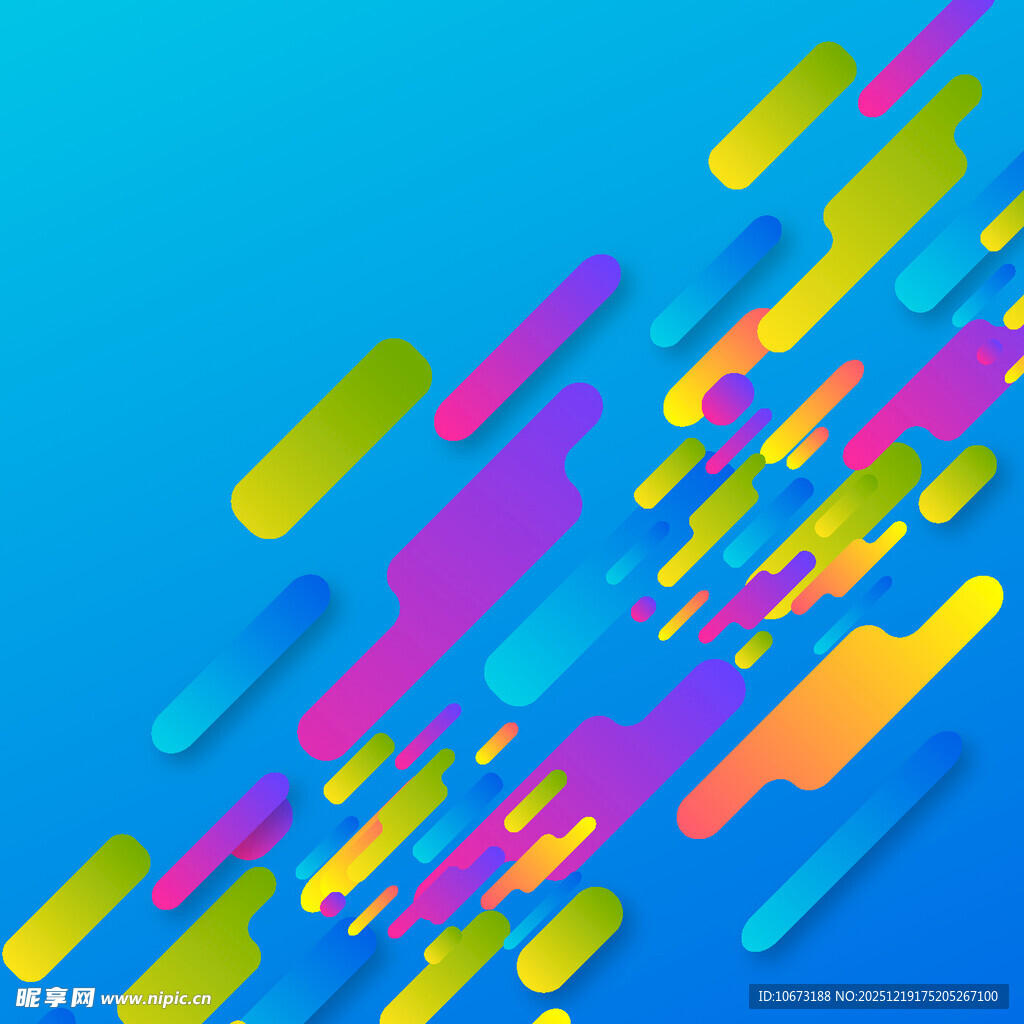 多彩几何形状动感背景图