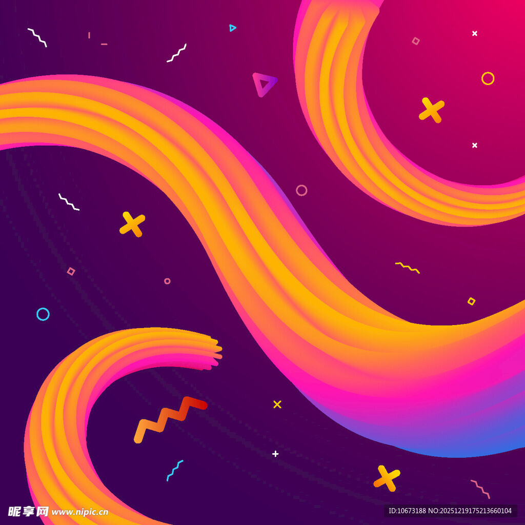 梦幻炫彩流动线条星空图