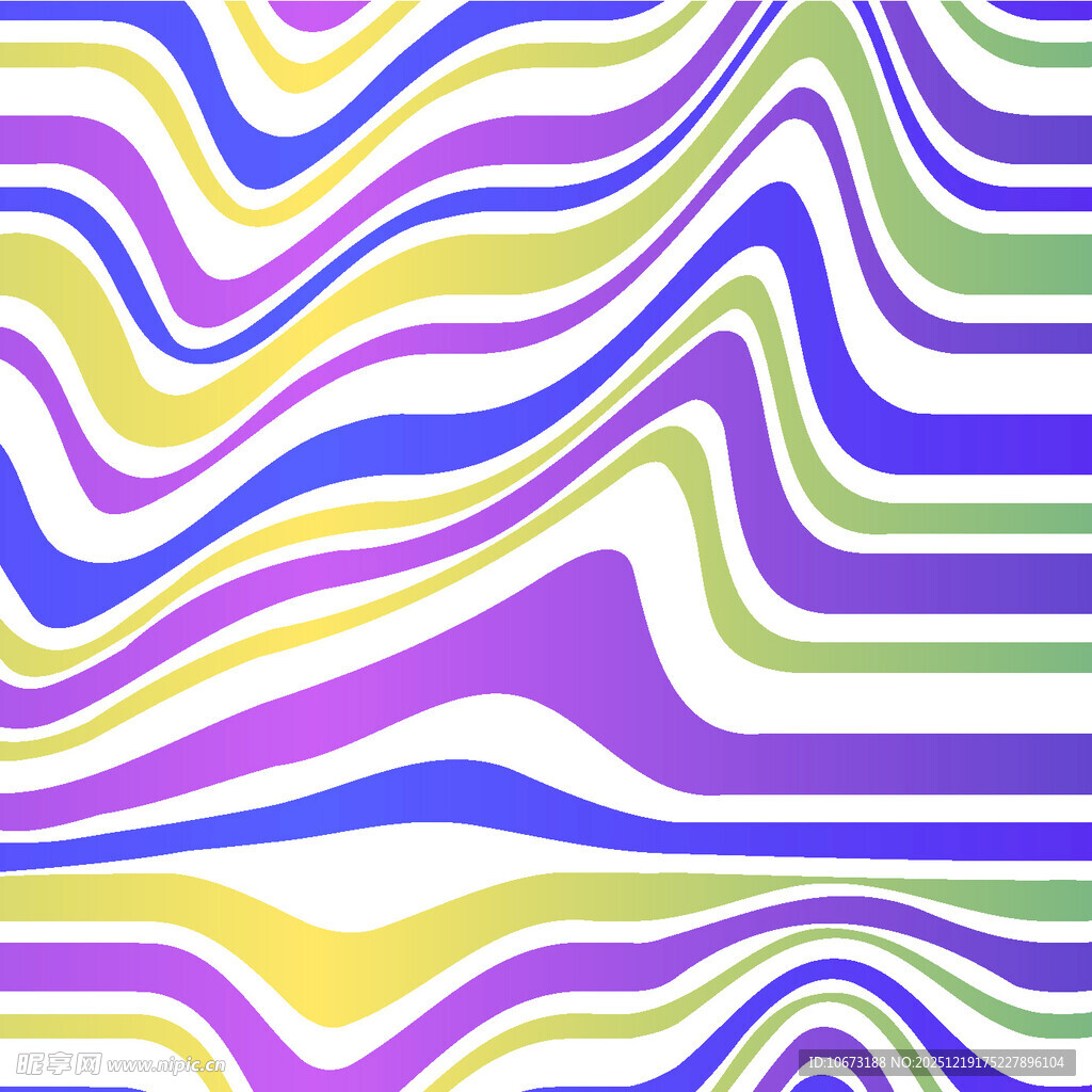 多彩波浪条纹抽象背景图