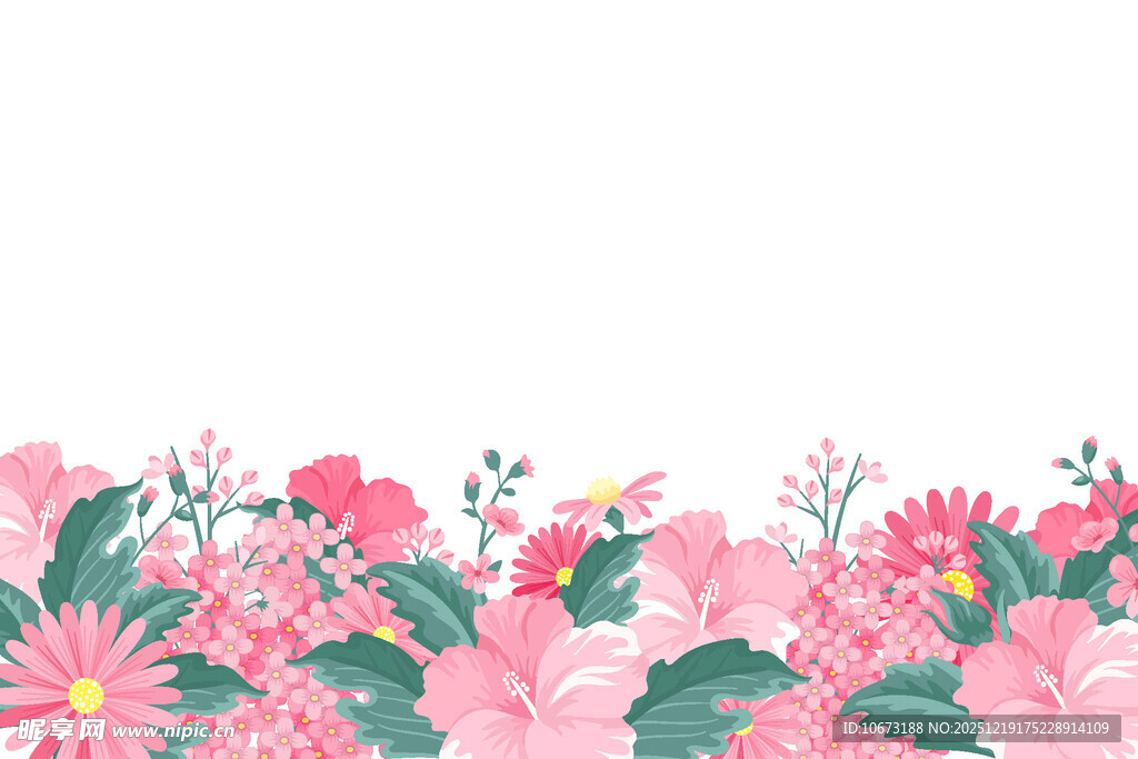 粉色花卉装饰图案