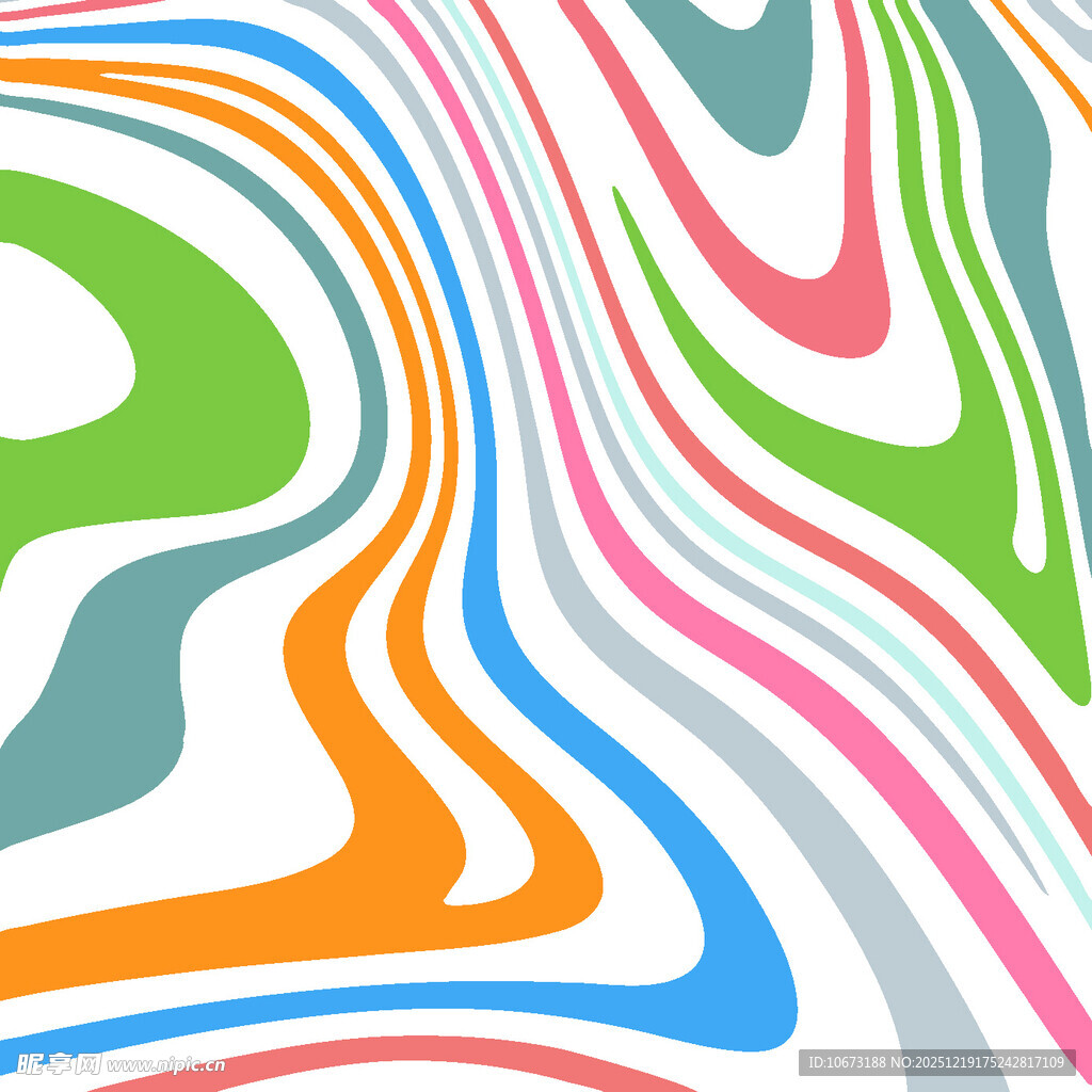 多彩波浪抽象图案背景