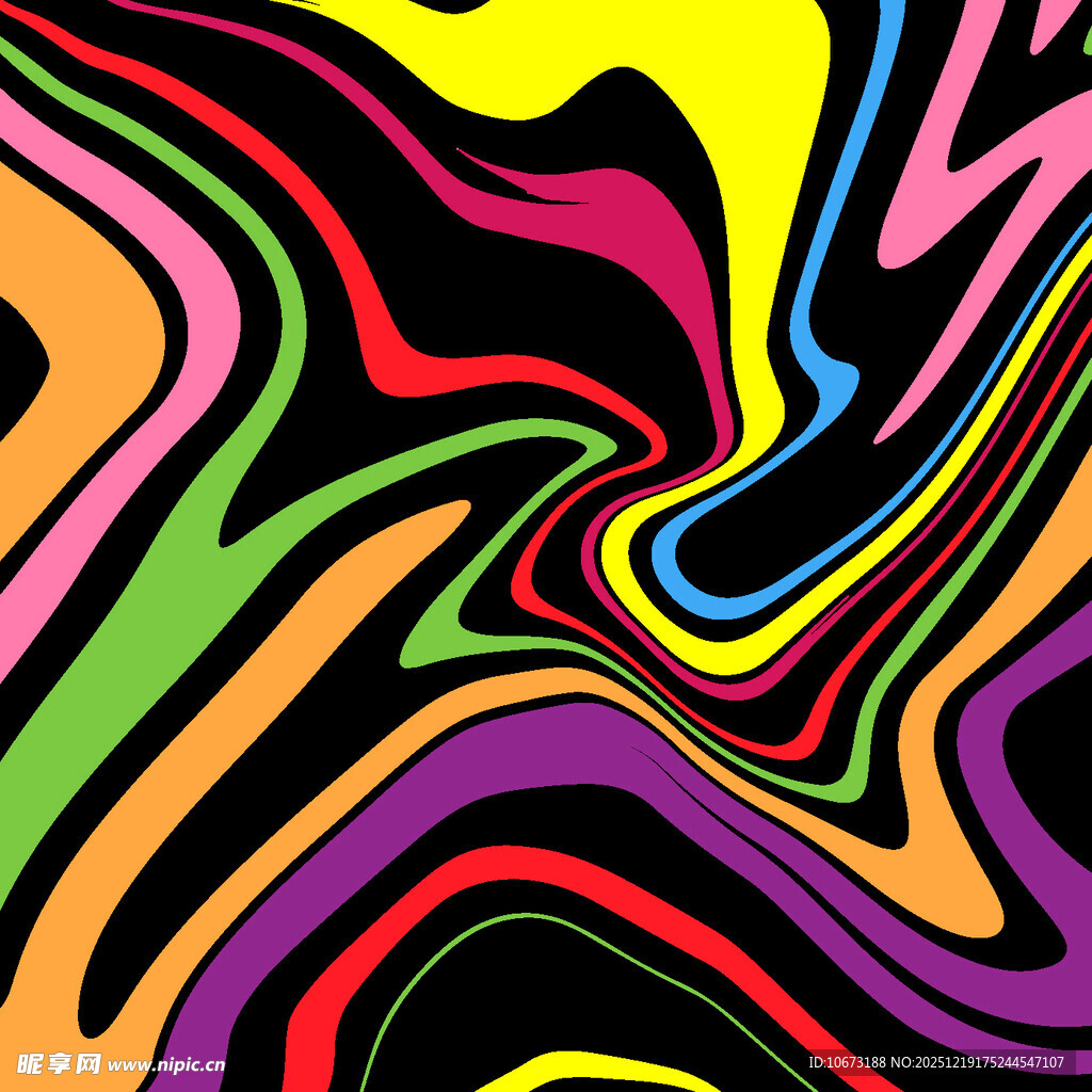 绚丽多彩的抽象波浪图案