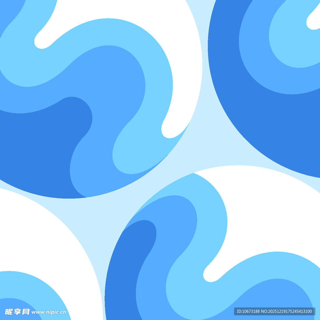 蓝白渐变流体几何图案