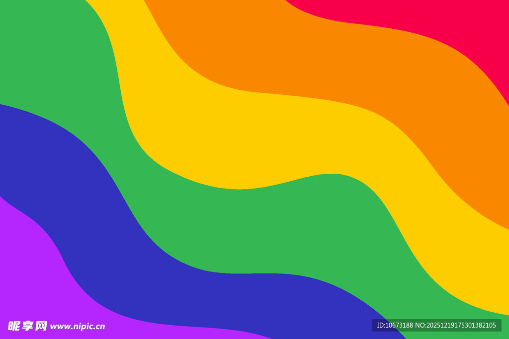 多彩波浪彩虹图案