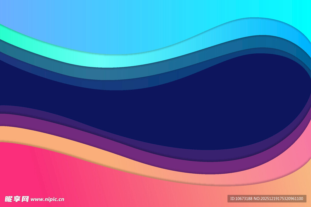 多彩波浪抽象背景图案