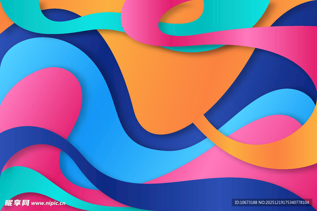 多彩抽象波浪图案背景