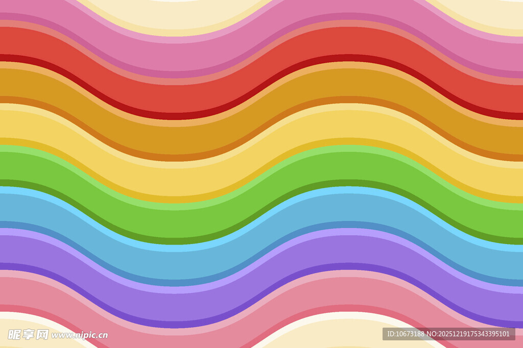 多彩波浪条纹背景图案