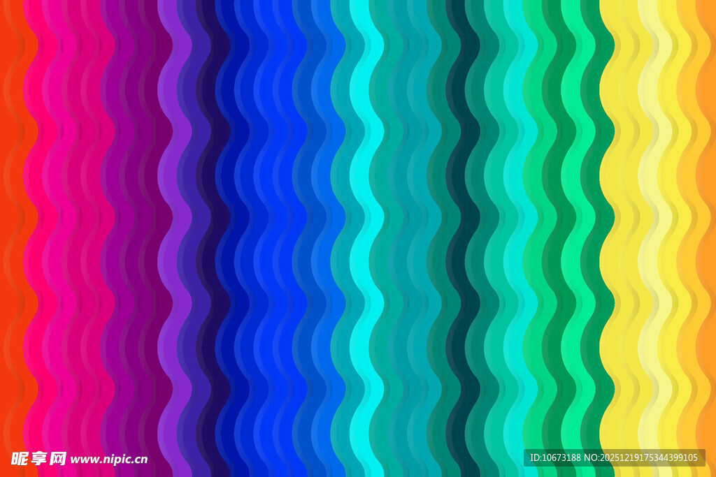 多彩波浪纹背景图案