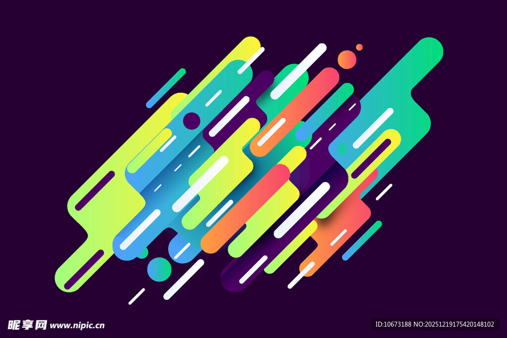 多彩动感抽象线条图案