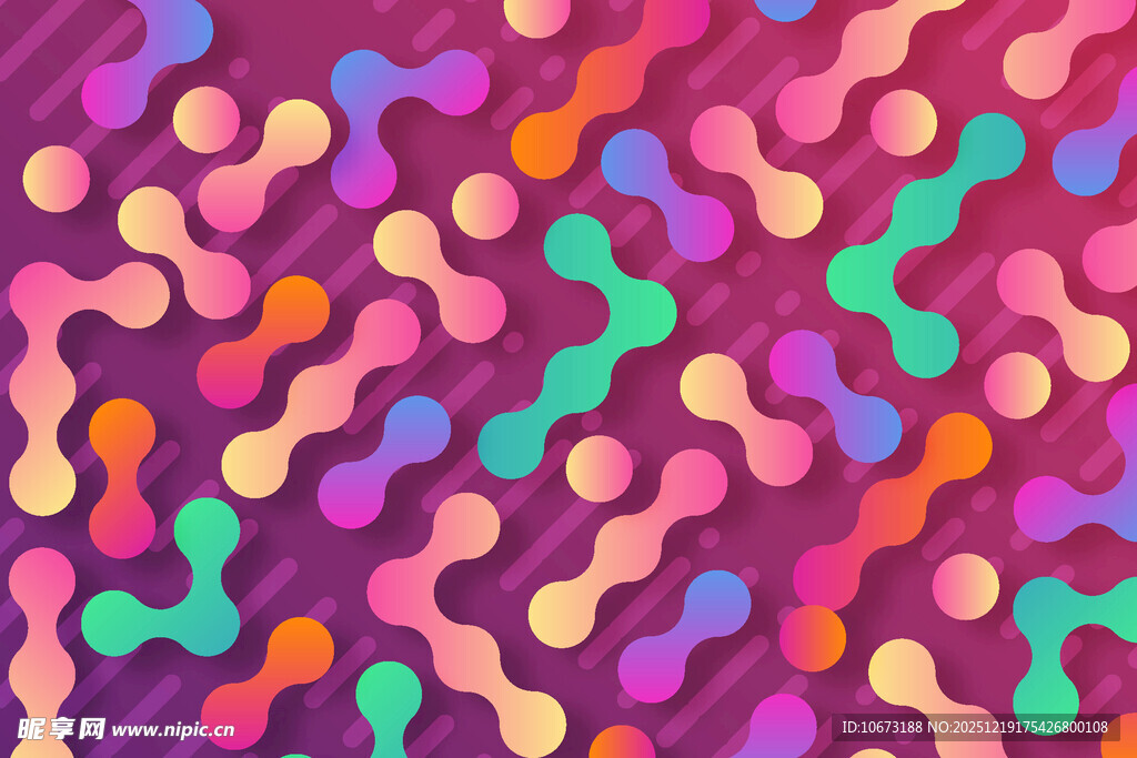 多彩几何波浪图案背景