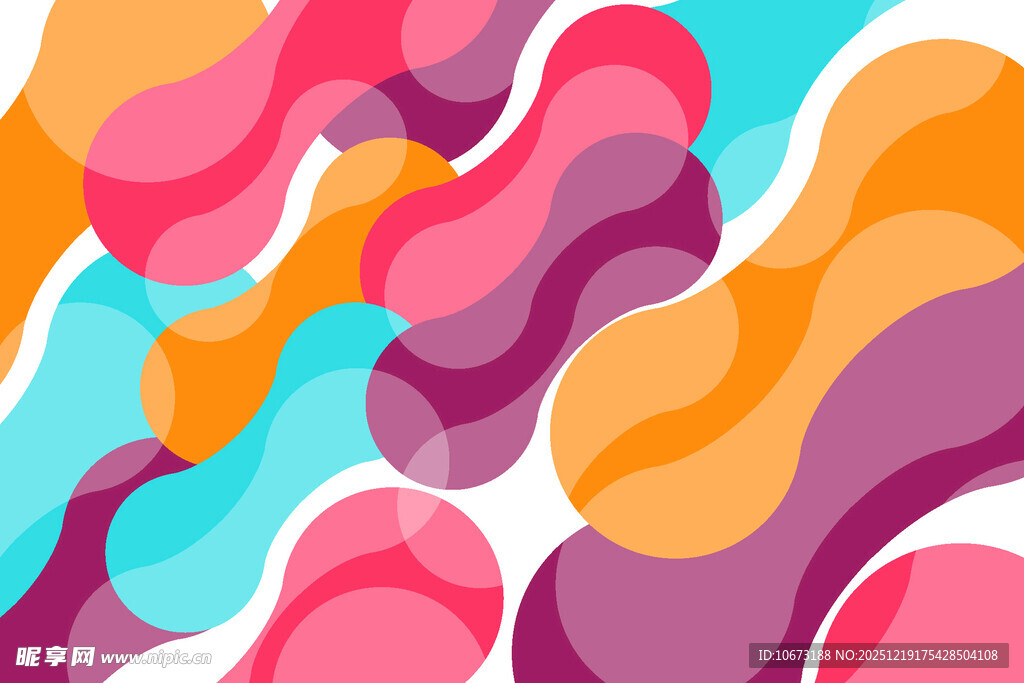 多彩波浪抽象图案背景