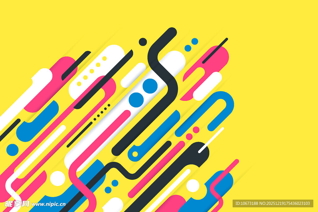 多彩几何抽象线条图案