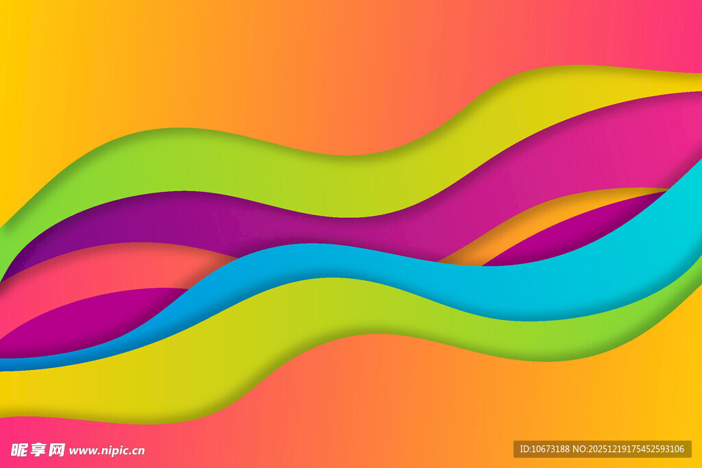 多彩波浪形抽象背景图案
