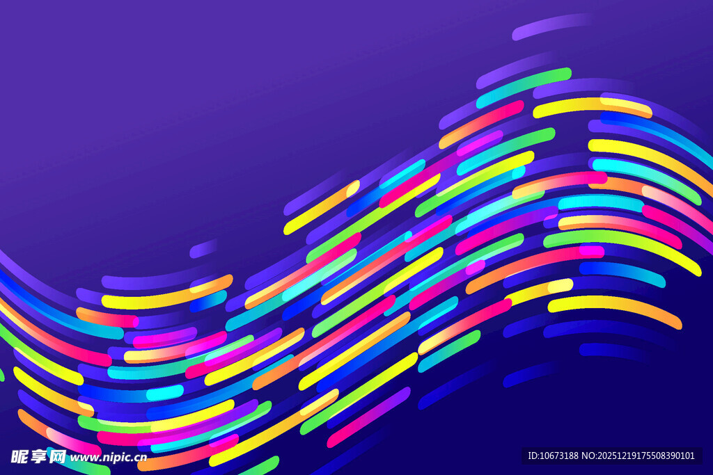 炫彩动感波浪线条图案