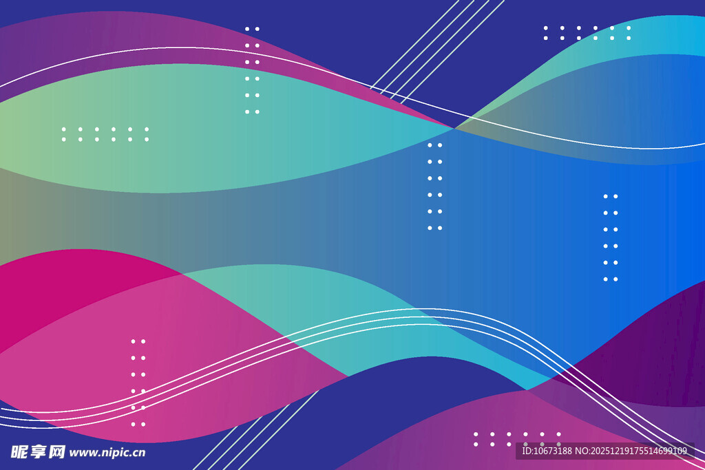 多彩波浪线条抽象背景图