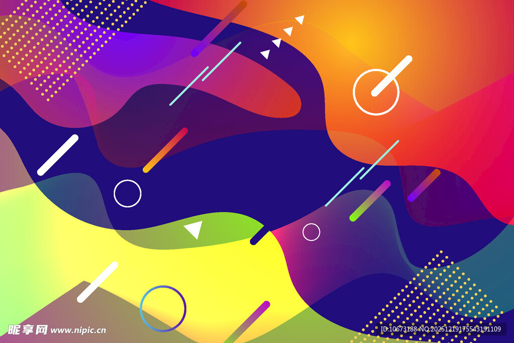 炫彩抽象几何流体背景图