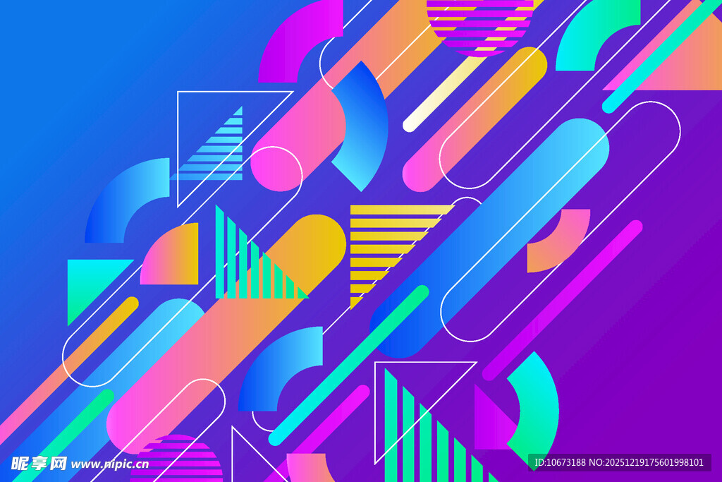炫彩几何抽象图案背景