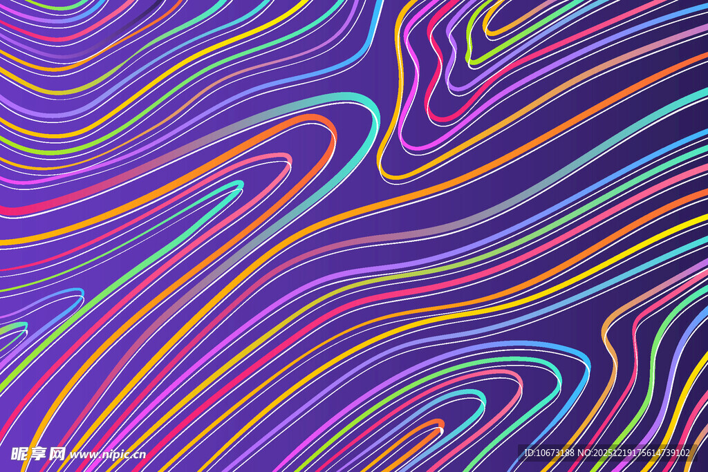 绚丽多彩的抽象线条图案