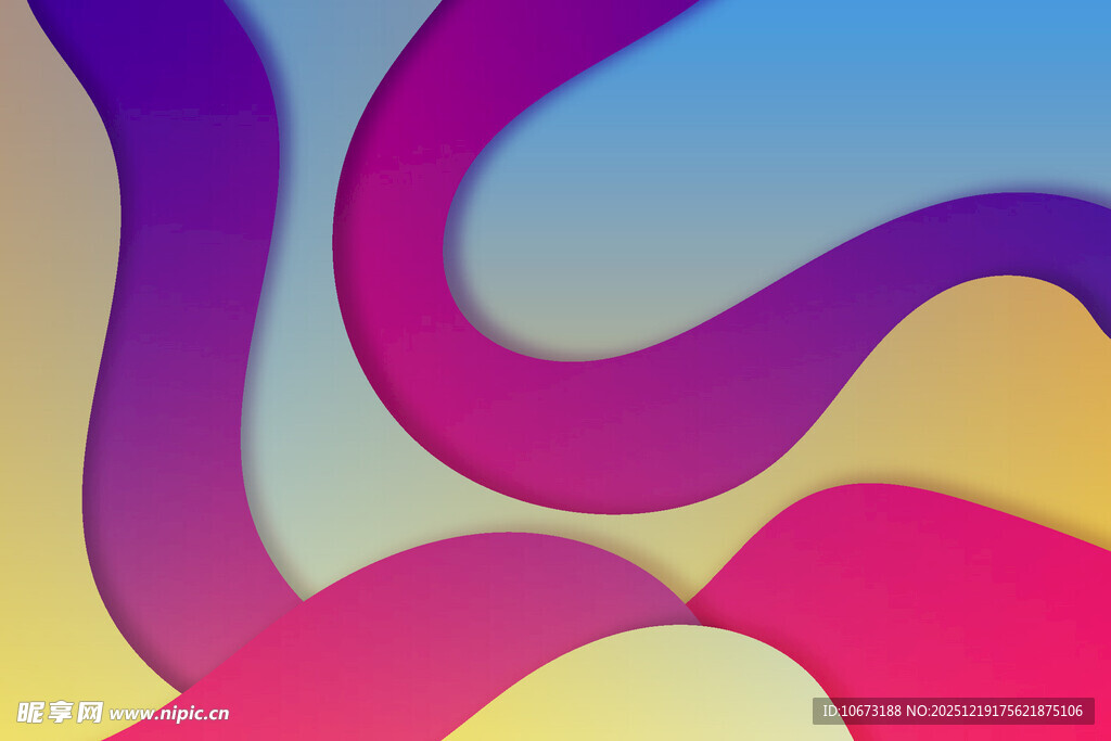 多彩抽象曲线图案