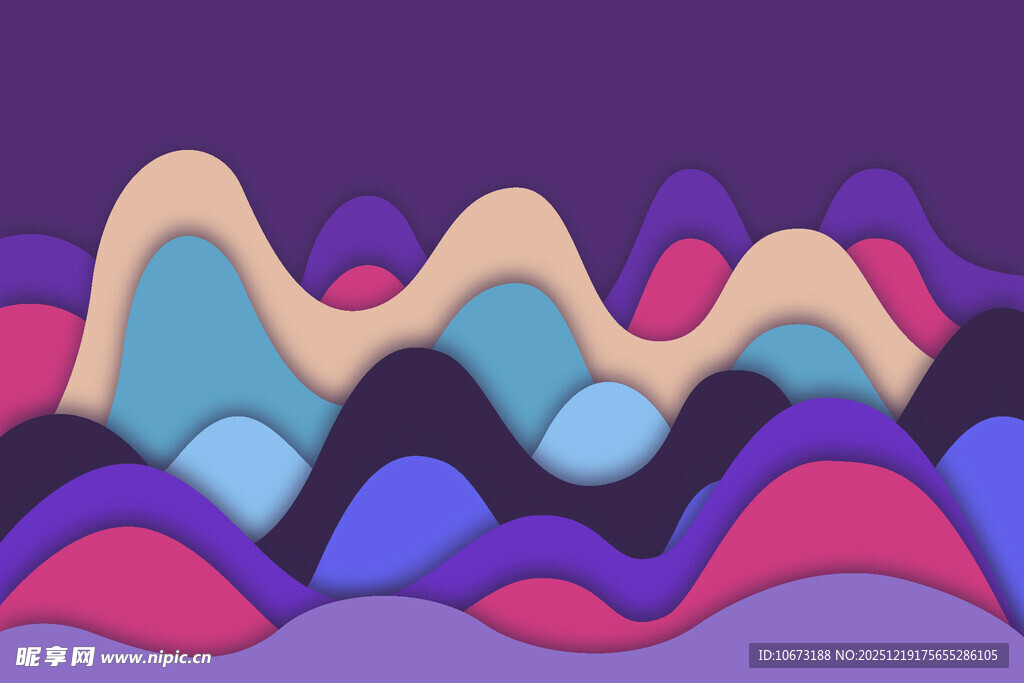 多彩波浪抽象图案背景